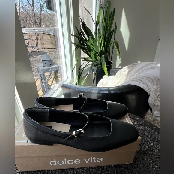 DOLCE VITA AILEEN MARY JANE FLATS IN BLACK 6.5 - Picture 6 of 9